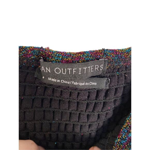 Urban outfitters multi colored off shoulder tube, top metallic threading size M - Picture 5 of 5